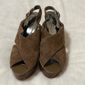 Guess suede platform heels